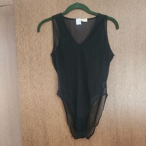 Krizia Black Mesh Leotard